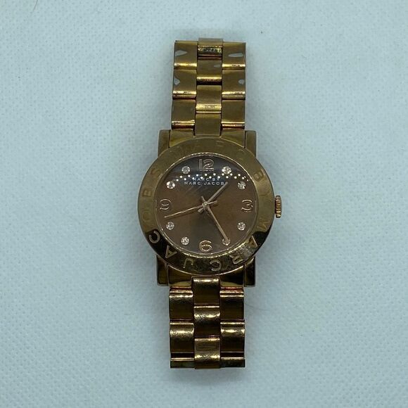 💛 Authentic Marc by Marc Jacobs Amy Brown Crystal Watch - Picture 2 of 5